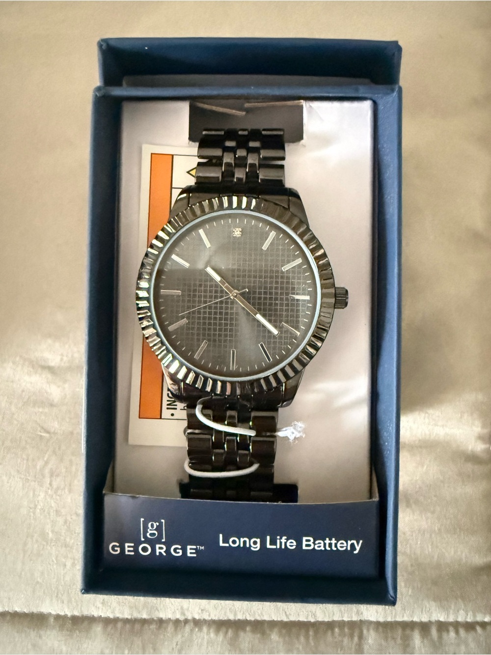 George Black Men's Metal Bracelet Dress Watch